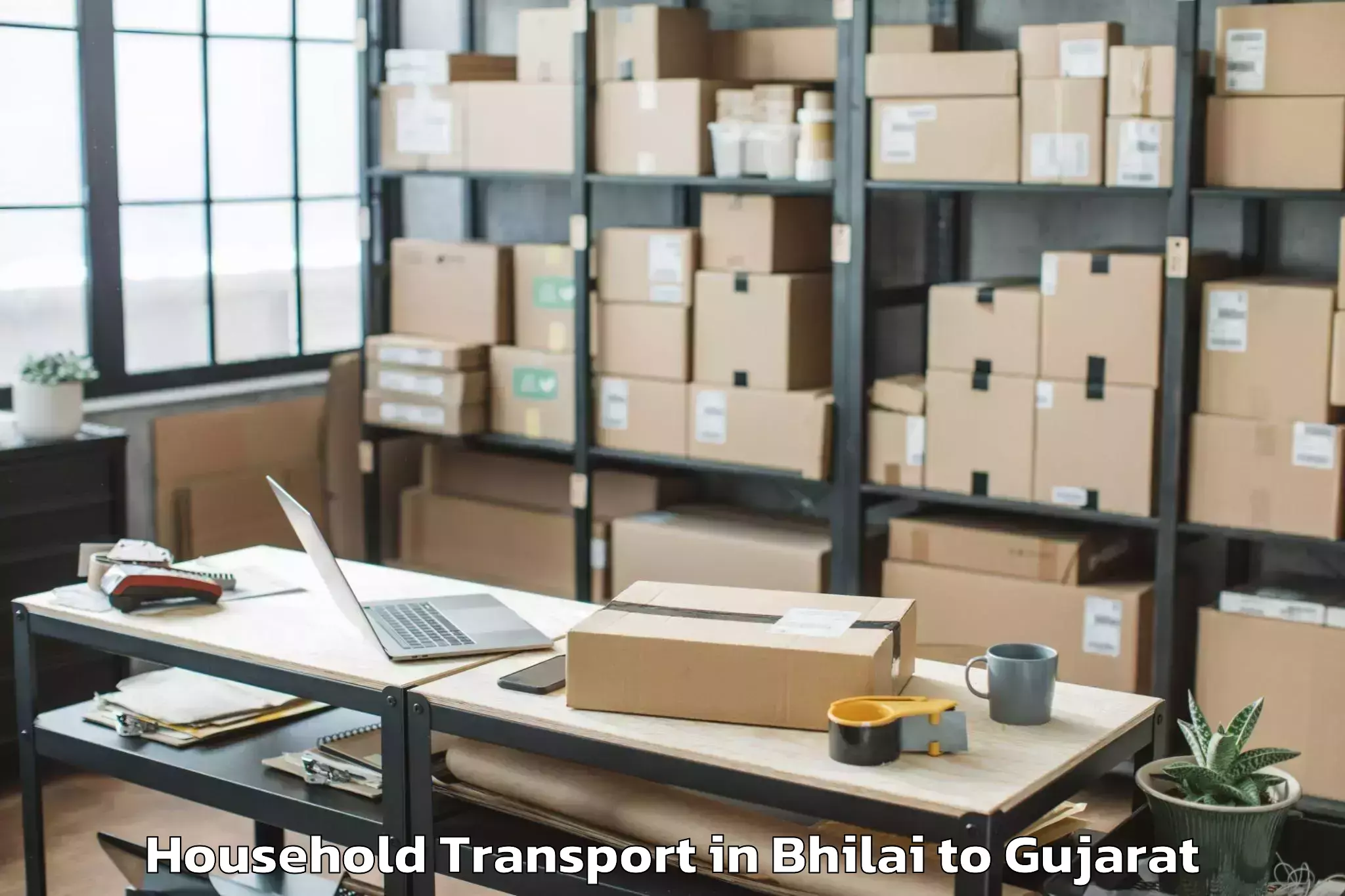 Professional Bhilai to Kundla Household Transport